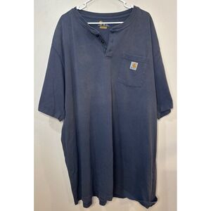 Carhartt K84 BLS Henley Pocket T-Shirt Mens 2XL Tall Blue Original Fit 2013